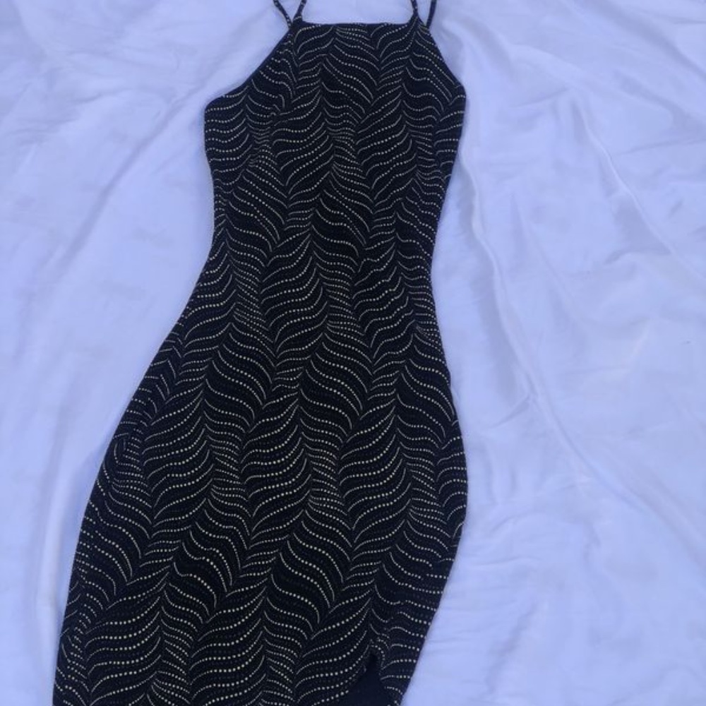 black mini dress